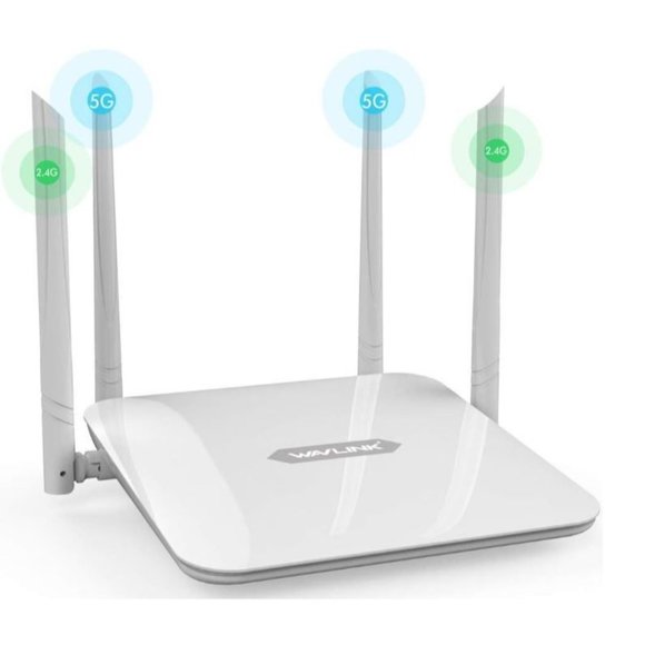 WiFi Router 1200Mbps, WAVLINK Smart Router Dual Band 5Ghz+2.4Ghz, Wireless - Picture 1 of 9